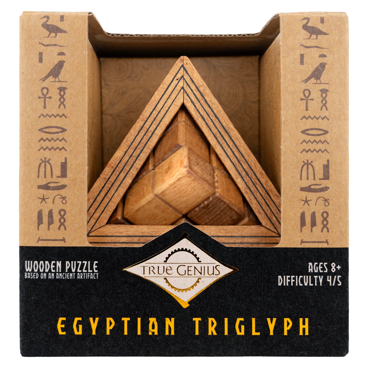 Egyptian Triglyph - Wooden Pyramid Brainteaser