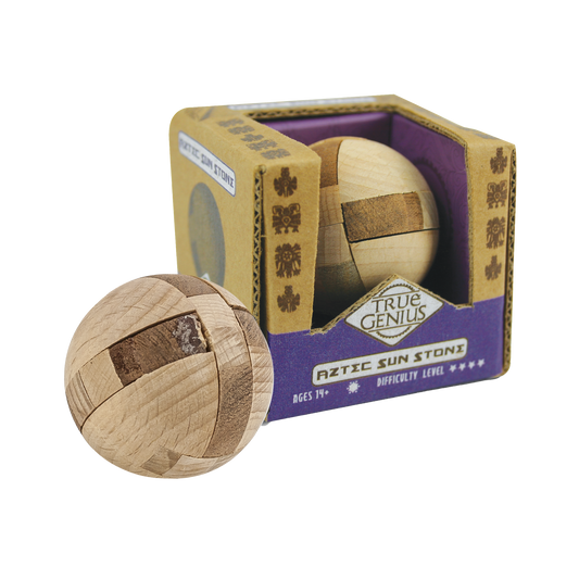 Aztec Sun Stone - Interlocking Wooden Sphere Puzzle