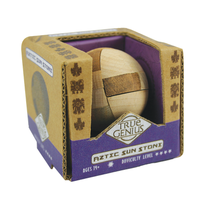 Aztec Sun Stone - Interlocking Wooden Sphere Puzzle