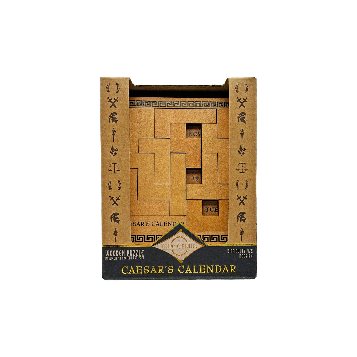 Project Genius Caesar's Calendar Wooden Brainteaser Puzzle