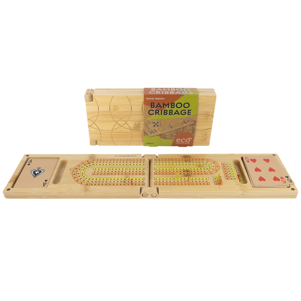 Bamboo Cribbage - Classic Card Game in a Travel-sized Version