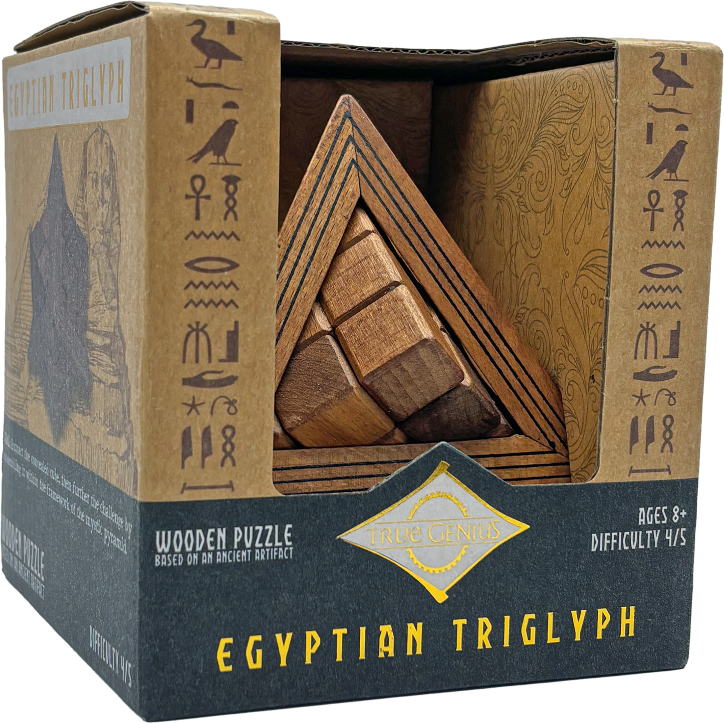 Egyptian Triglyph - Wooden Pyramid Brainteaser