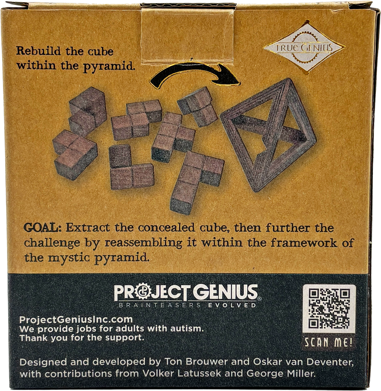 Egyptian Triglyph - Wooden Pyramid Brainteaser