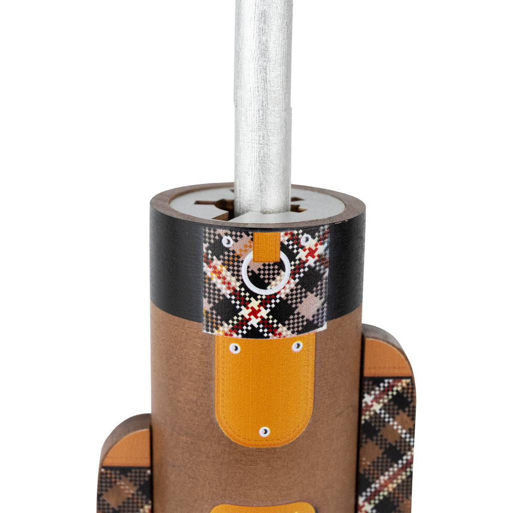 Heritage wooden golf bag puzzle close up of maze mechanism