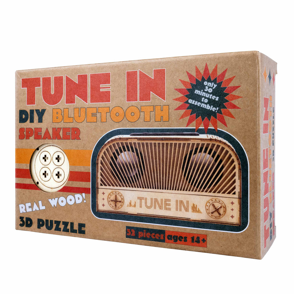 Tune-In DIY Bluetooth Speaker wooden build kit right package angle