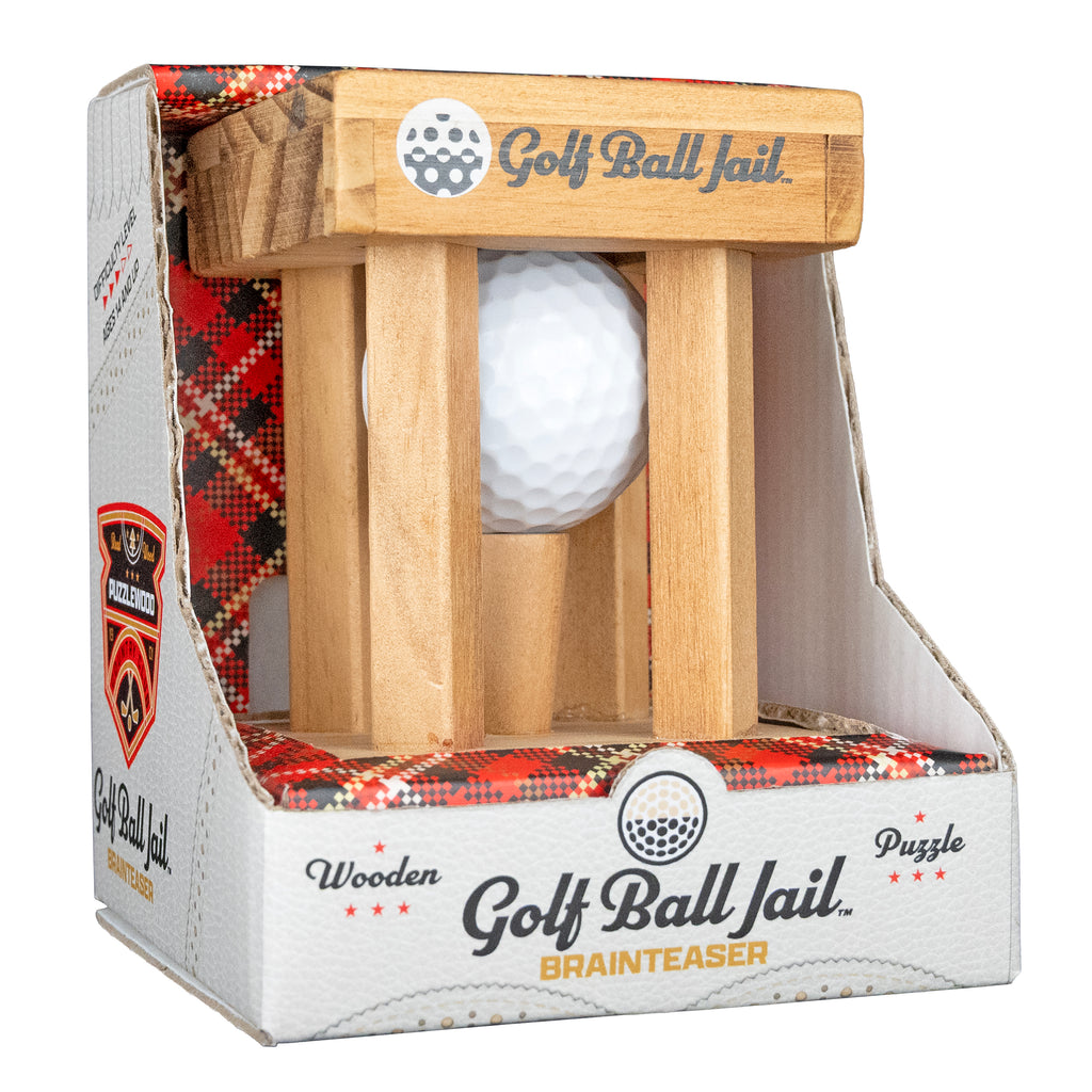 Golf Jail Puzzle left angled view in package