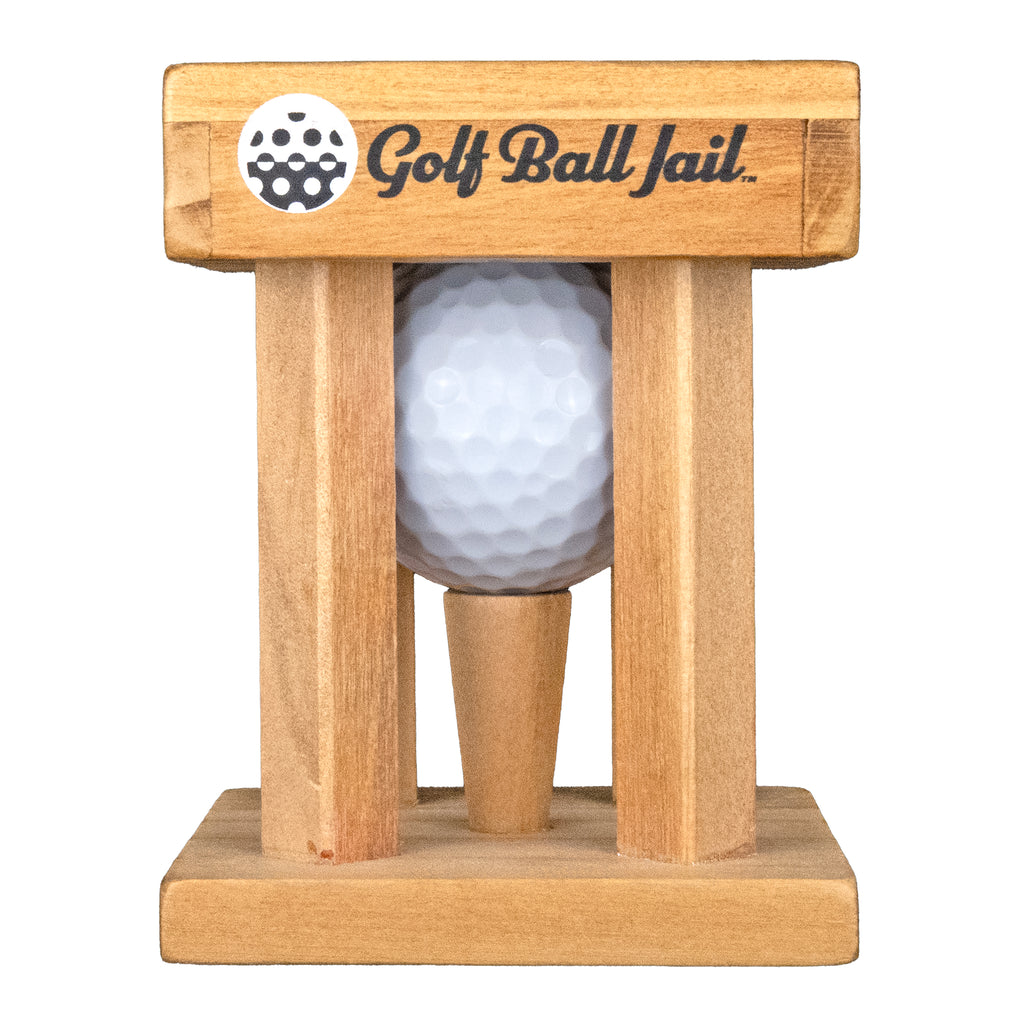 Golf Jail Puzzle wooden brainteaser front view out of box