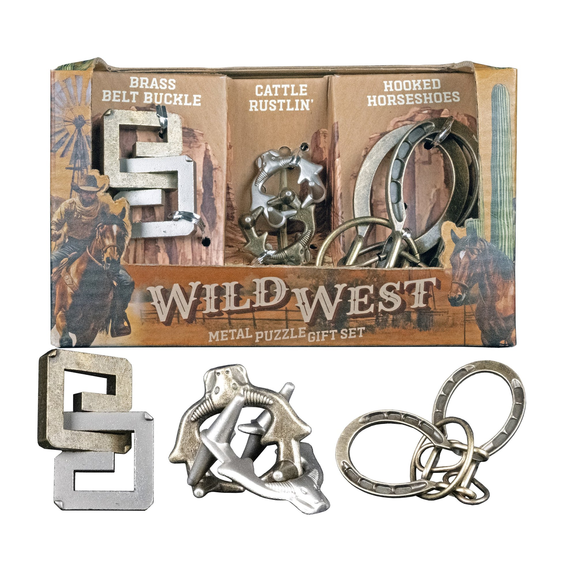 Wild West metal puzzle gift set - out of package hero