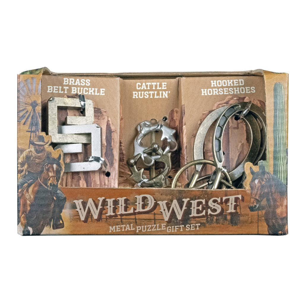 Wild West metal puzzle gift set - front of package