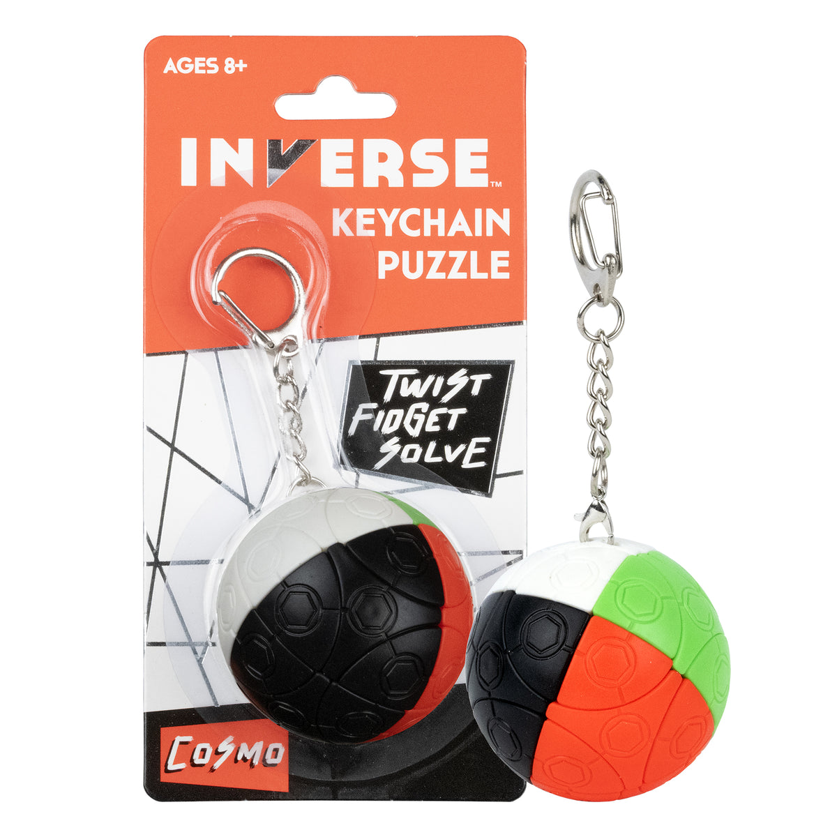 Inverse Sign Keychain Inverse Cosmo Puzzle Keychain: Spherical Style Meets Brainy Fun ...