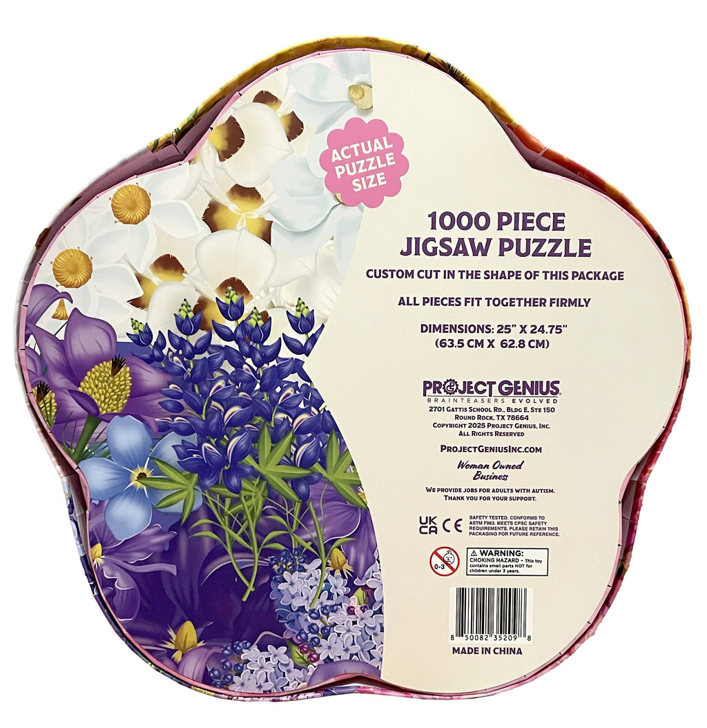State Flower jigsaw puzzle package back with details