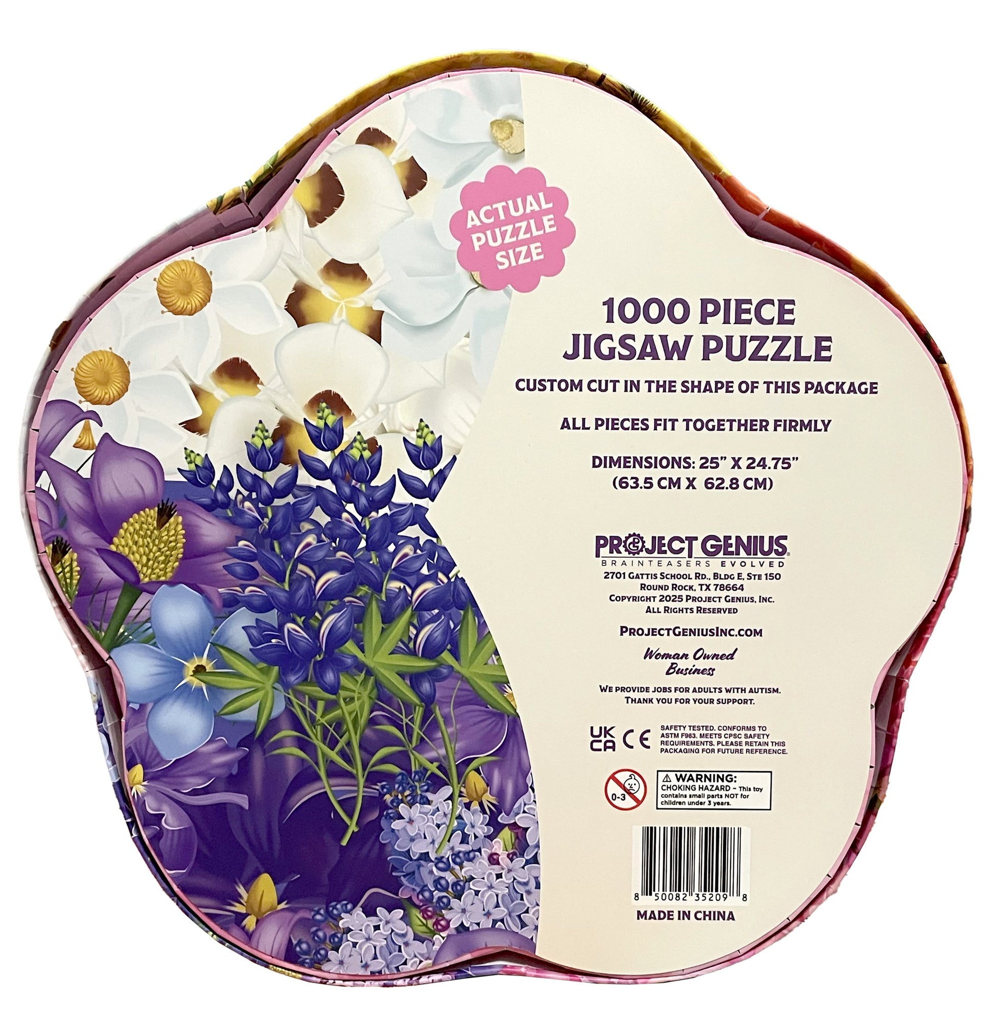 State Flower jigsaw puzzle package back with details