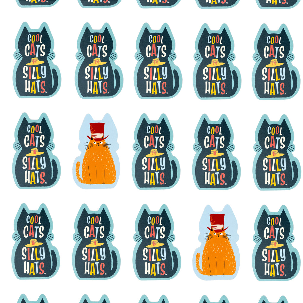 Cool Cats in Silly Hats memory game cat-shaped tile backs
