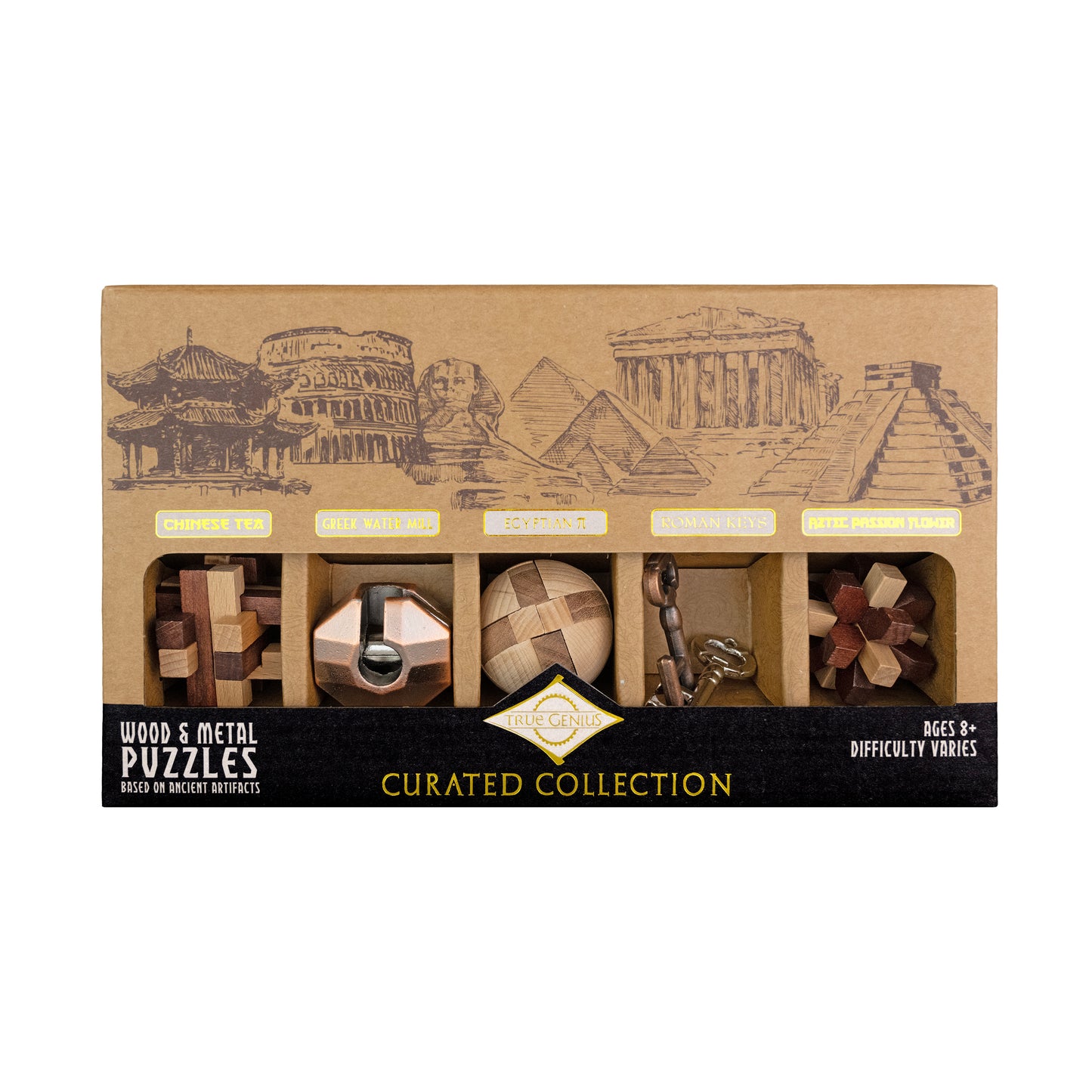 Curated Collection 5-Pack - Assorted Wooden and Metal Puzzles