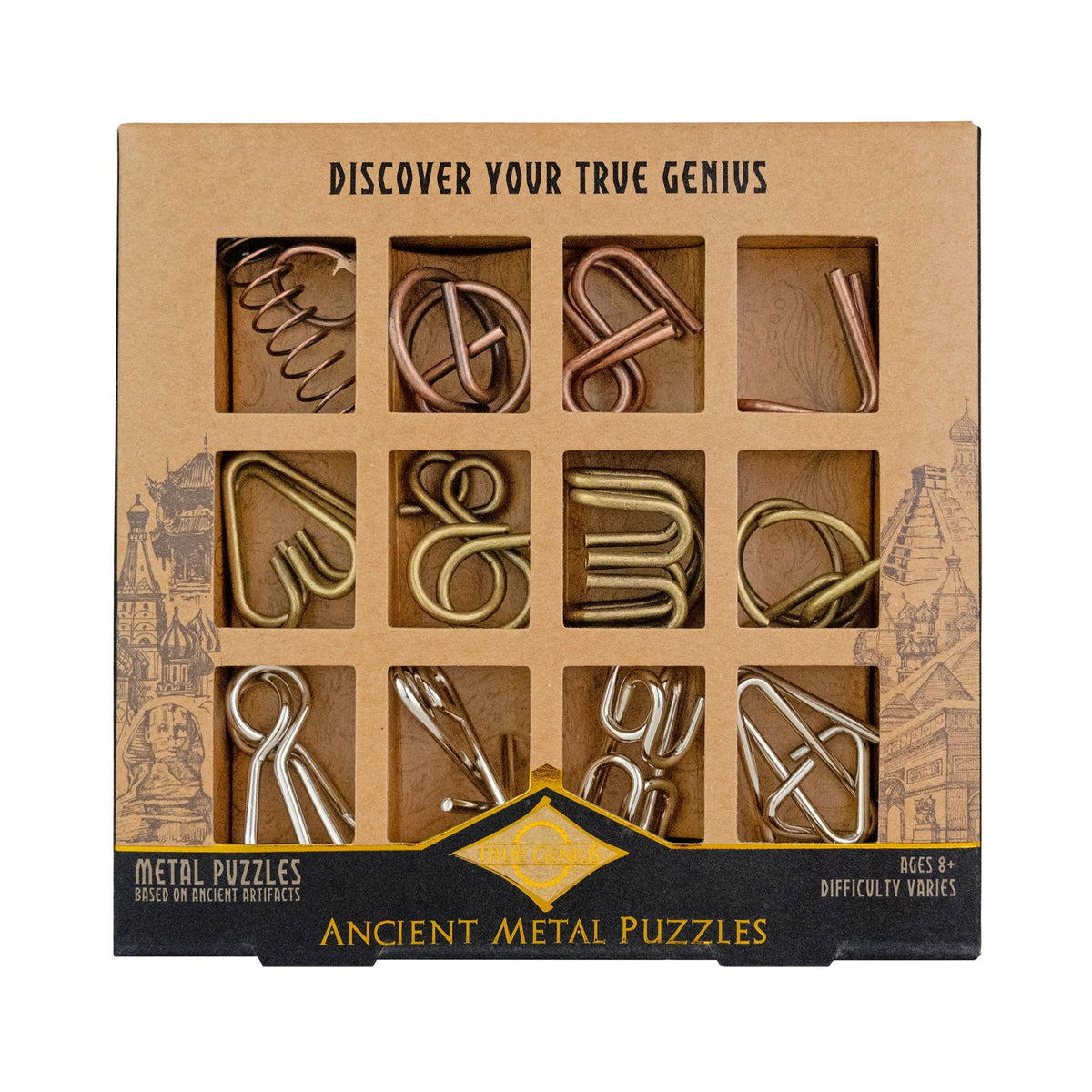 Ancient Metal Puzzle Set – 12 Pack | Project Genius
