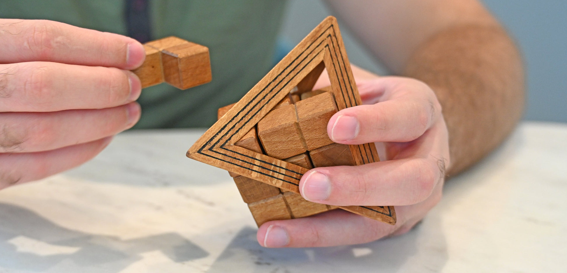 Egyptian Triglyph - Wooden Pyramid Brainteaser