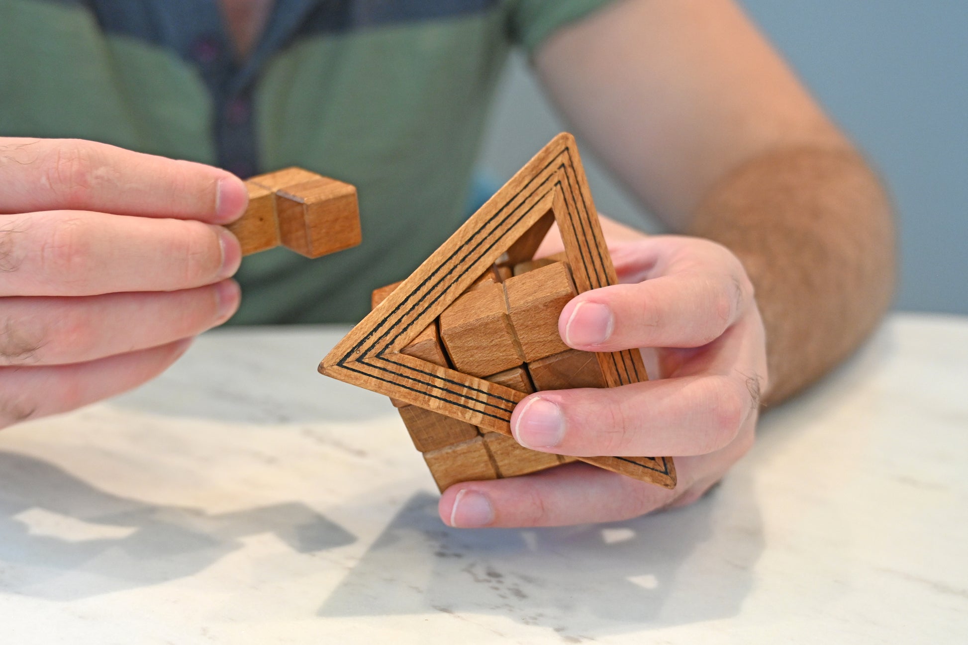 Egyptian Triglyph - Wooden Pyramid Brainteaser