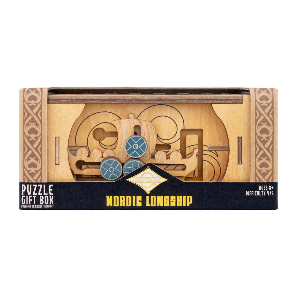 Nordic Longship Secret Box Viking puzzle box front of package