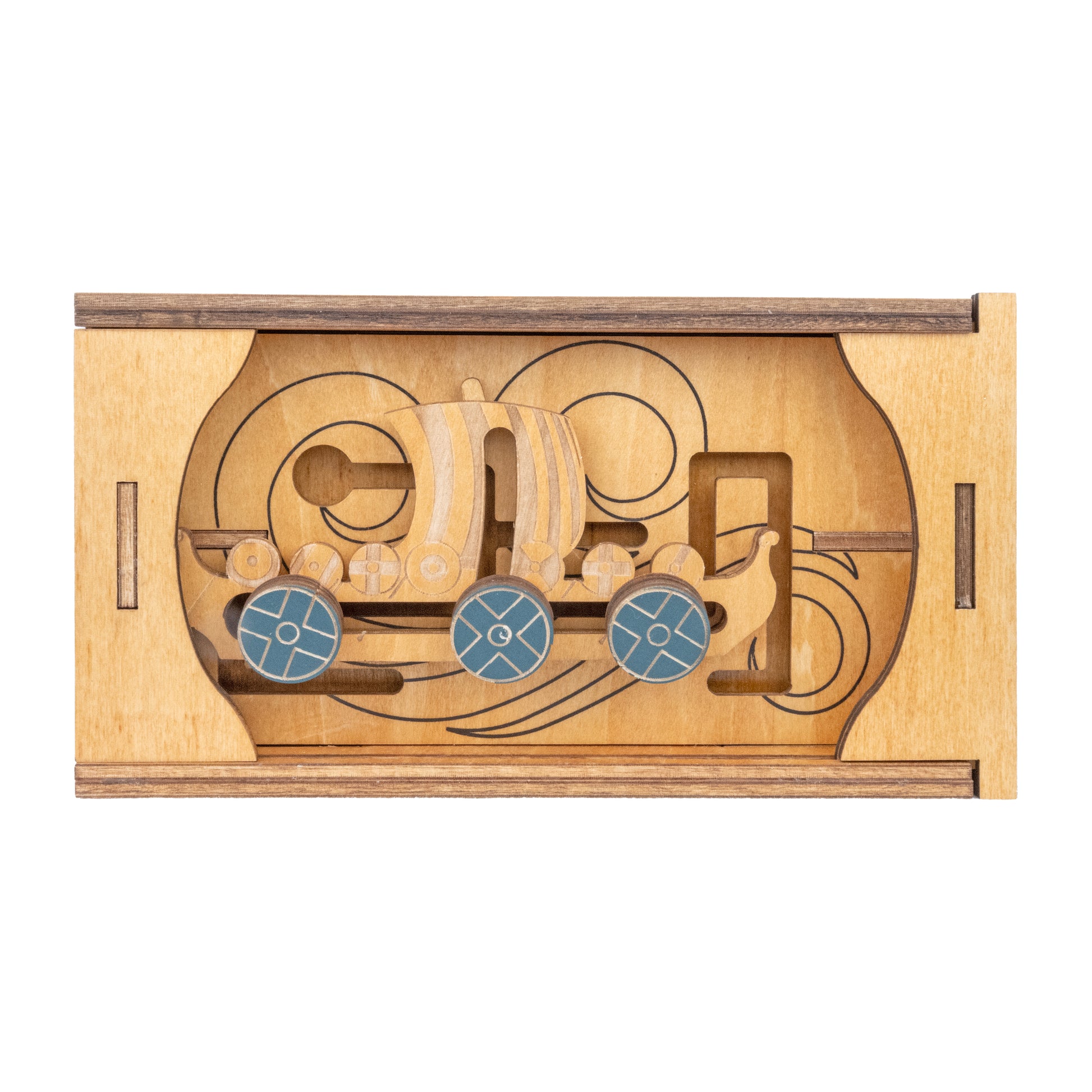 Nordic Longship Secret Box Viking puzzle box out of box detail