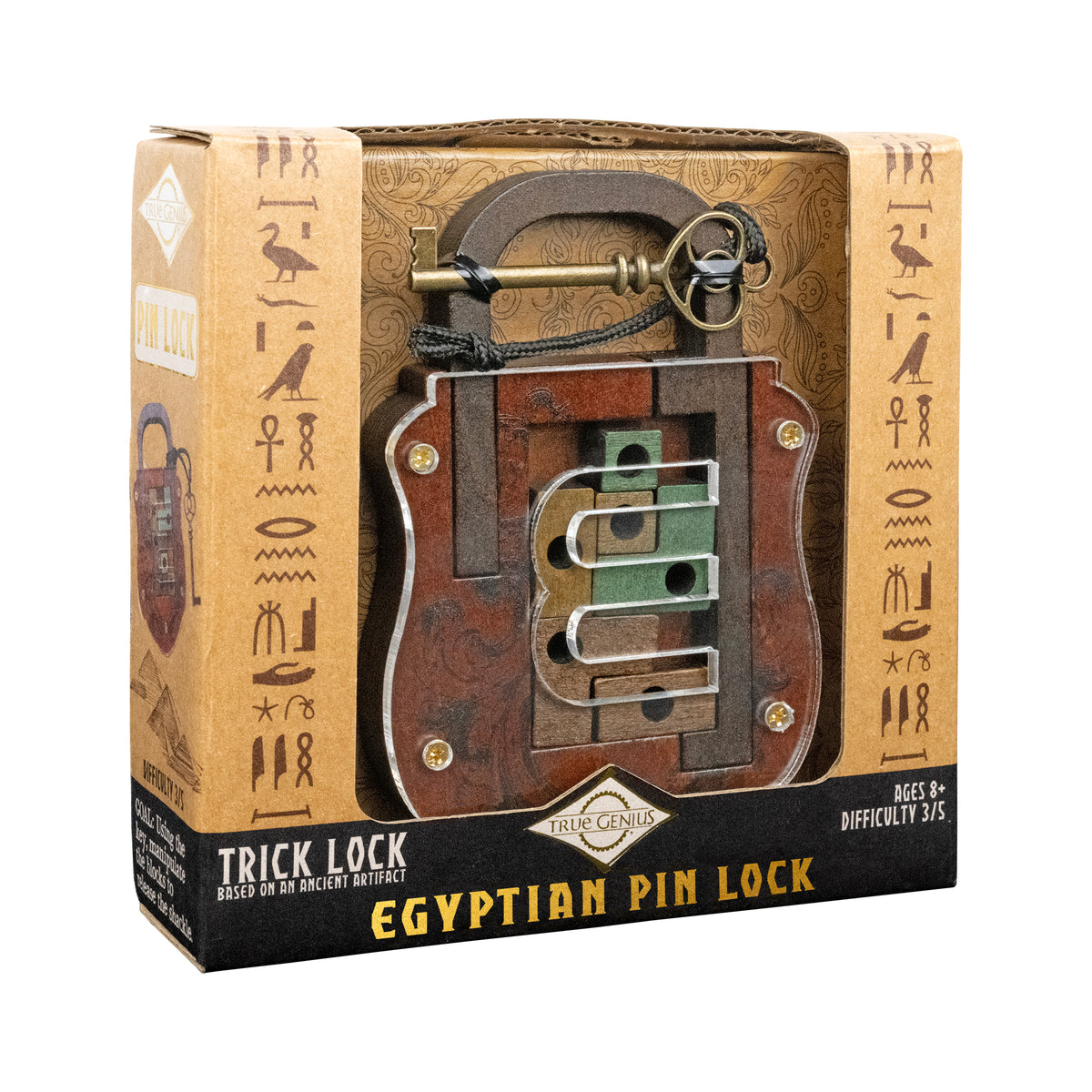 Pyramids Stones Key Lock Pin Lock Egyptian Puzzle | Project Genius