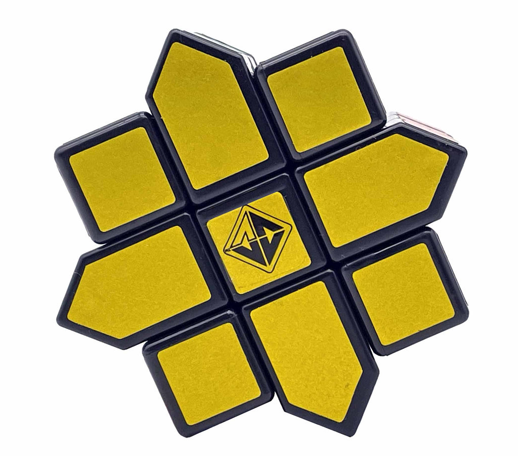 Aerostar star-shaped twisty puzzle out of box gold finish